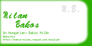 milan bakos business card