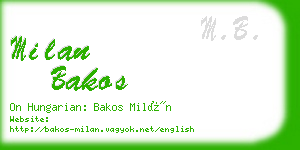 milan bakos business card